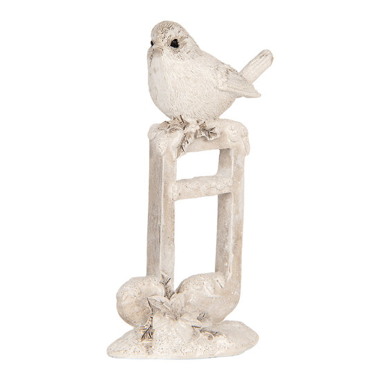 Clayre & Eef | Decoratie Vogel Beige Wit 8x4x13 cm | 6PR5927