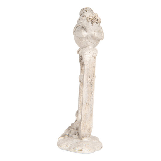 Clayre & Eef | Decoratie Vogel Beige Wit 8x4x13 cm | 6PR5927