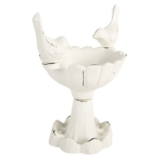 Clayre &amp; Eef   | Vogelbad Wit 14x10x15 cm | 6Y5741
