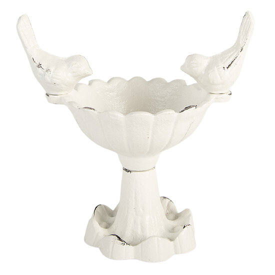 Clayre &amp; Eef   | Vogelbad Wit 14x10x15 cm | 6Y5741