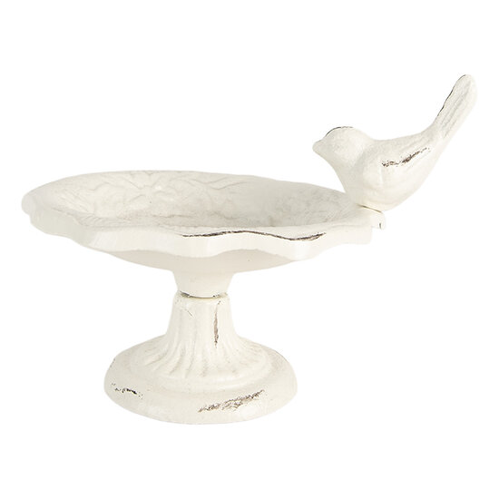 Clayre &amp; Eef   | Vogelbad Wit 14x12x11 cm | 6Y5742