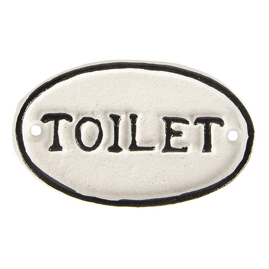 Clayre & Eef | Tekstbord Wit Zwart 10x1x6 cm | 6Y5768