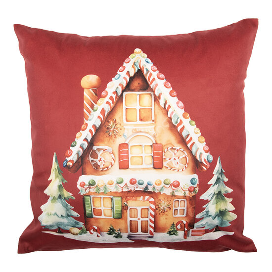 Clayre & Eef | Kussenhoes Rood Bruin 45x45 cm | KT021.429