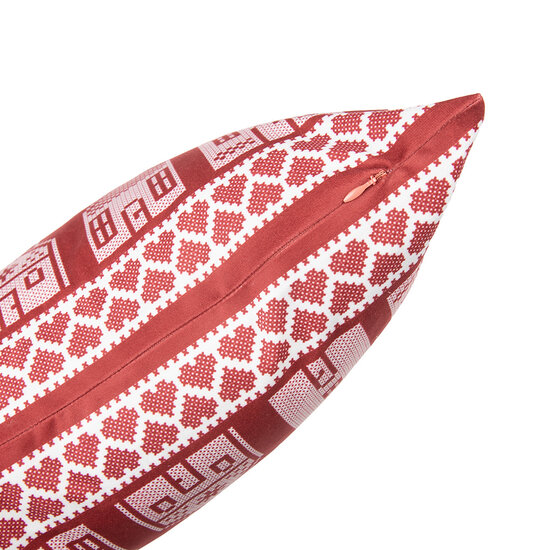 Clayre &amp; Eef   | Kussenhoes Rood Wit 45x45 cm | KT021.433