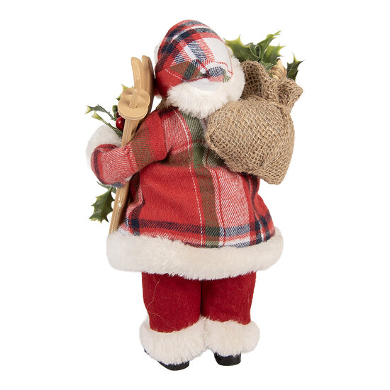 Clayre & Eef | Kerstdecoratie Kerstman Rood Wit 16x13x27 cm | 66356