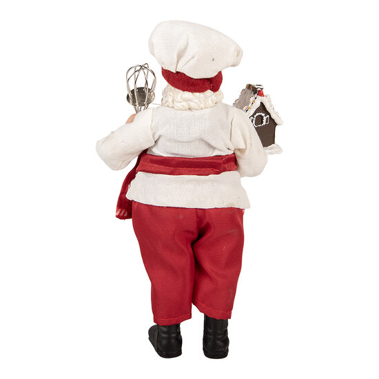 Clayre & Eef | Kerstdecoratie Kerstman Rood Wit 16x9x26 cm | 66358