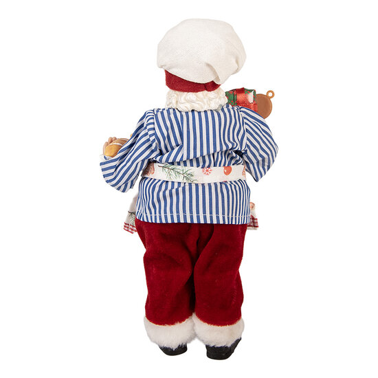 Clayre & Eef | Kerstdecoratie Kerstman Rood Wit 15x10x26 cm | 66359
