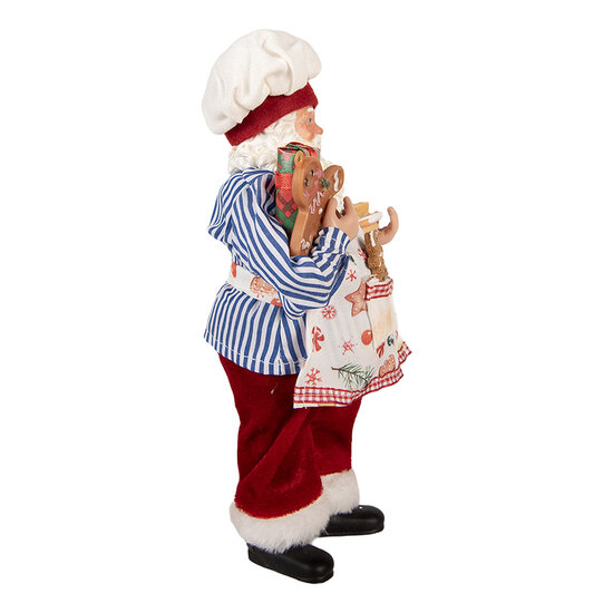 Clayre & Eef | Kerstdecoratie Kerstman Rood Wit 15x10x26 cm | 66359