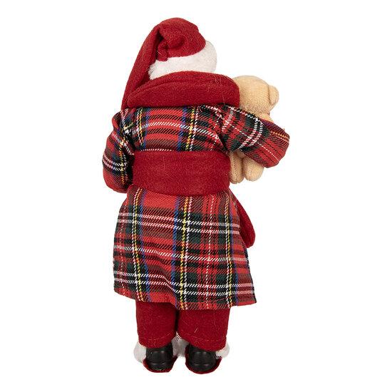 Clayre & Eef | Kerstdecoratie Kerstman Rood Groen 16x11x28 cm | 66362