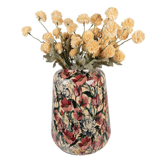 Clayre &amp; Eef   | Decoratie Vaas Beige Roze &oslash; 27x34 cm | 66382