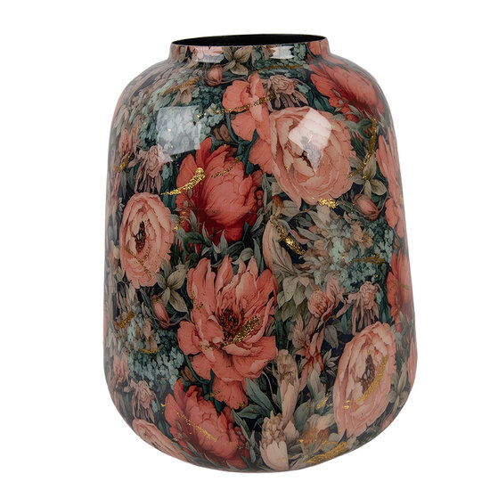 Clayre & Eef | Decoratie Vaas Roze Groen ø 21x25 cm | 66384