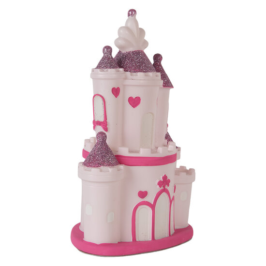 Clayre & Eef | Nachtlampje kasteel LED Roze Paars 16x11x24 cm | 6LMP802