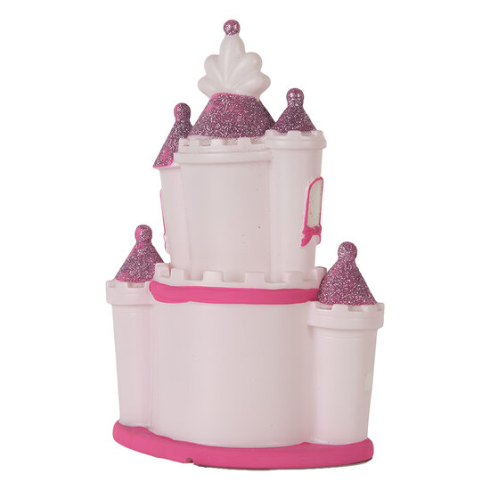 Clayre & Eef | Nachtlampje kasteel LED Roze Paars 16x11x24 cm | 6LMP802