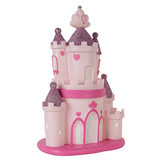 Clayre & Eef | Nachtlampje kasteel LED Roze Paars 23x16x35 cm | 6LMP803