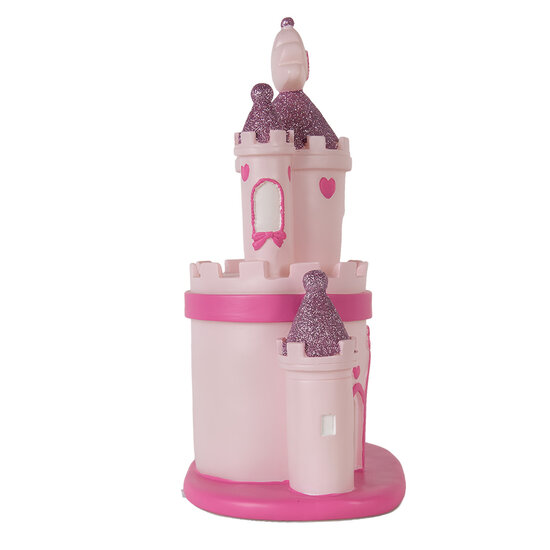Clayre & Eef | Nachtlampje kasteel LED Roze Paars 23x16x35 cm | 6LMP803