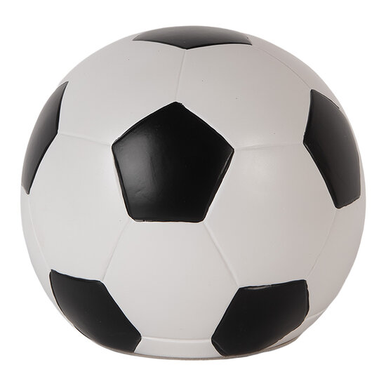 Clayre & Eef | Nachtlampje Voetbal LED Wit Zwart ø 14x12 cm | 6LMP806