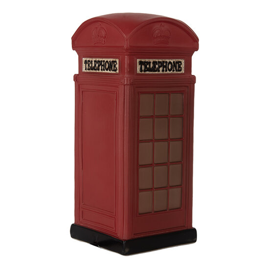 Clayre &amp; Eef   | Nachtlampje Telefooncel LED Rood Bruin 10x10x23 cm | 6LMP813