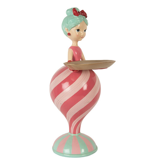 Clayre & Eef | Decoratie Kind met schaaltje Roze Groen 22x20x46 cm | 6PR5796