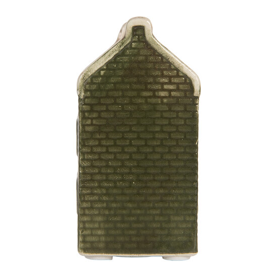 Clayre &amp; Eef   | Decoratie Huisje met LED Groen Beige 4x4x8 cm | 6CE2303