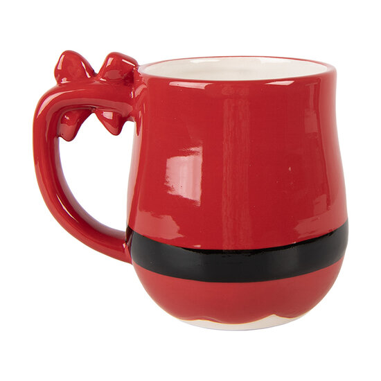 Clayre & Eef | Mok Rood Zwart 13x9x11 cm / 400 ml | 6CEMU0219