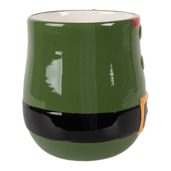 Clayre &amp; Eef   | Mok Groen Rood 13x9x10 cm / 400 ml | 6CEMU0220