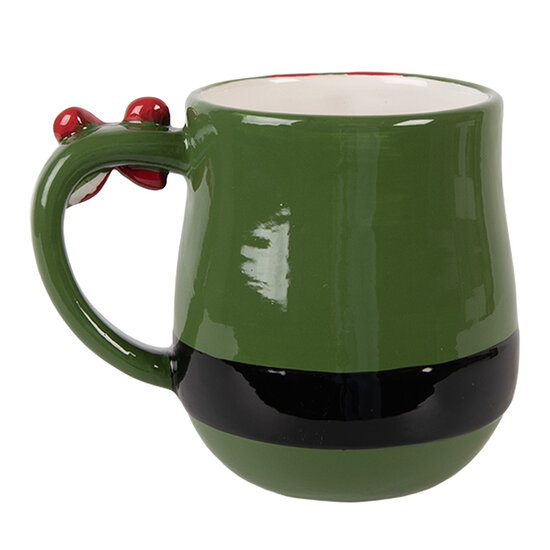 Clayre &amp; Eef   | Mok Groen Rood 13x9x10 cm / 400 ml | 6CEMU0220