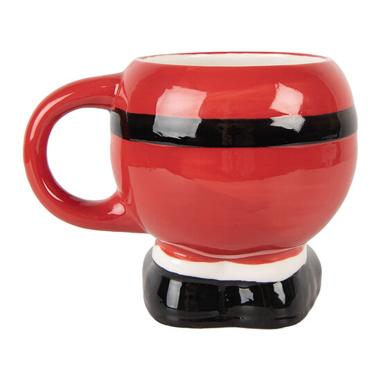 Clayre & Eef | Mok Rood Zwart 14x11x11 cm / 400 ml | 6CEMU0225