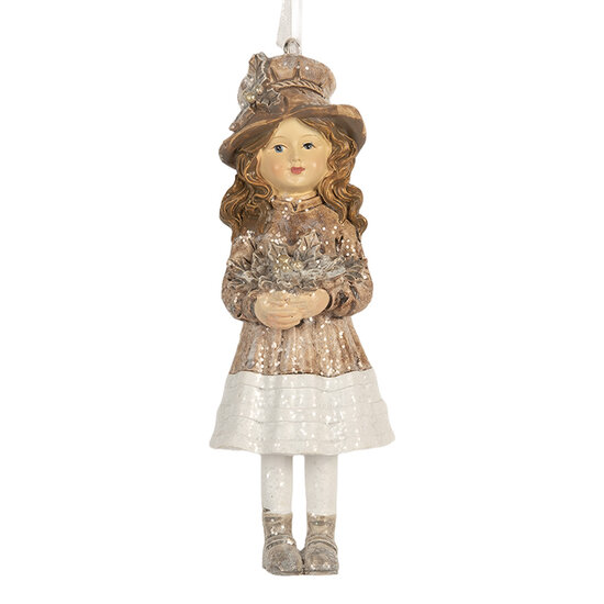 Clayre & Eef | Decoratie hanger Kind Beige Roze 5x4x12 cm | 6PR5662