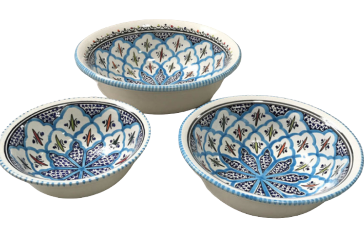Salade set 3 delig Turquoise blue fine | TB.SK.3D | Dishes & Deco