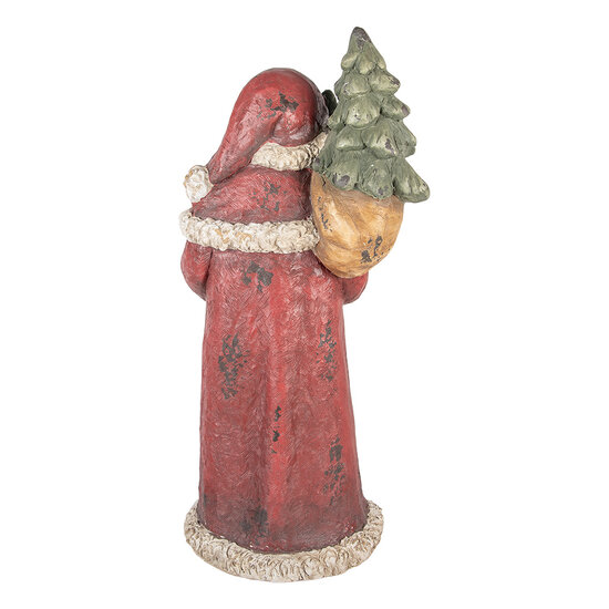 Clayre &amp; Eef   | Kerstdecoratie Kerstman Rood Beige 35x28x83 cm | 5MG0091