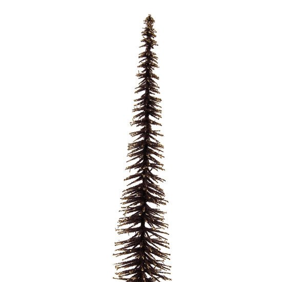 Clayre &amp; Eef   | Decoratie Kerstboom Bruin Goudkleurig &oslash; 8x40 cm | 66317CH