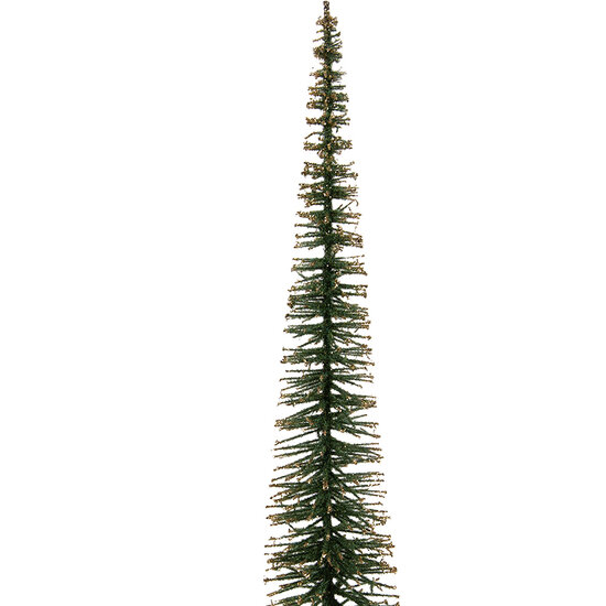 Clayre &amp; Eef   | Decoratie Kerstboom Groen Goudkleurig &oslash; 8x40 cm | 66317GR