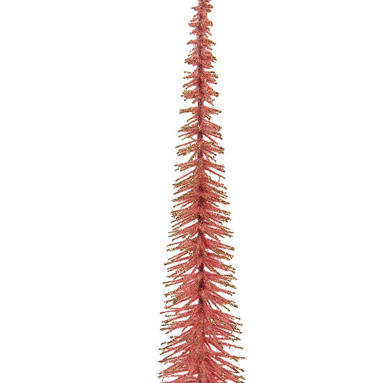 Clayre &amp; Eef   | Decoratie Kerstboom Roze Goudkleurig &oslash; 8x40 cm | 66317P
