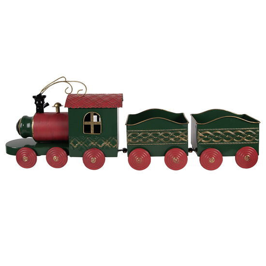 Clayre &amp; Eef   | Decoratie Trein Groen Rood 65x13x23 cm | 5Y1384
