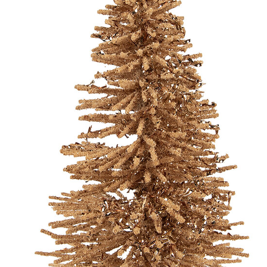 Clayre &amp; Eef   | Decoratie Kerstboom Beige Goudkleurig &oslash; 14x25 cm | 66318BE
