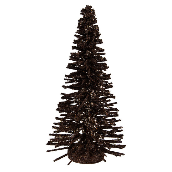 Clayre &amp; Eef   | Decoratie Kerstboom Bruin Goudkleurig &oslash; 14x25 cm | 66318CH