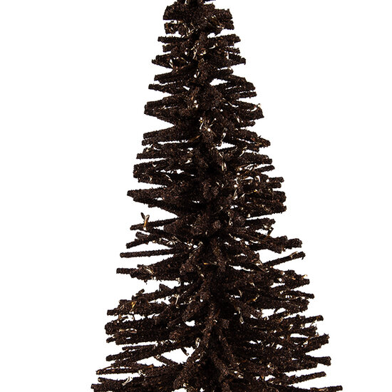 Clayre &amp; Eef   | Decoratie Kerstboom Bruin Goudkleurig &oslash; 14x25 cm | 66318CH