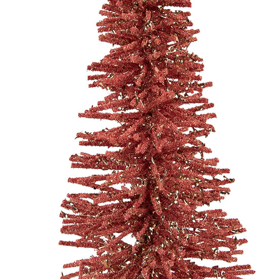 Clayre &amp; Eef   | Decoratie Kerstboom Roze Goudkleurig &oslash; 14x25 cm | 66318P