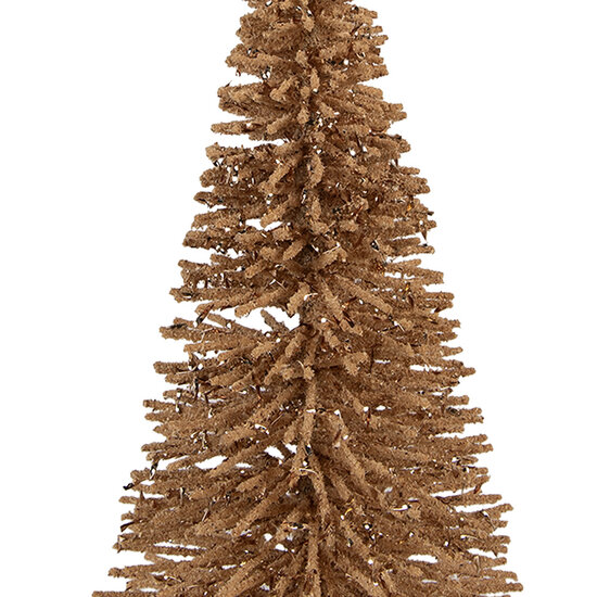 Clayre &amp; Eef   | Decoratie Kerstboom Beige Goudkleurig &oslash; 17x30 cm | 66319BE