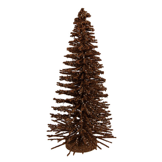 Clayre &amp; Eef   | Decoratie Kerstboom Bruin Goudkleurig &oslash; 17x30 cm | 66319BR