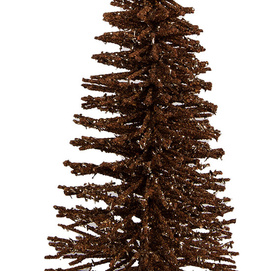 Clayre &amp; Eef   | Decoratie Kerstboom Bruin Goudkleurig &oslash; 17x30 cm | 66319BR