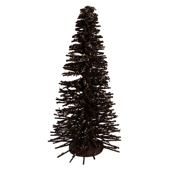 Clayre &amp; Eef   | Decoratie Kerstboom Bruin Goudkleurig &oslash; 17x30 cm | 66319CH