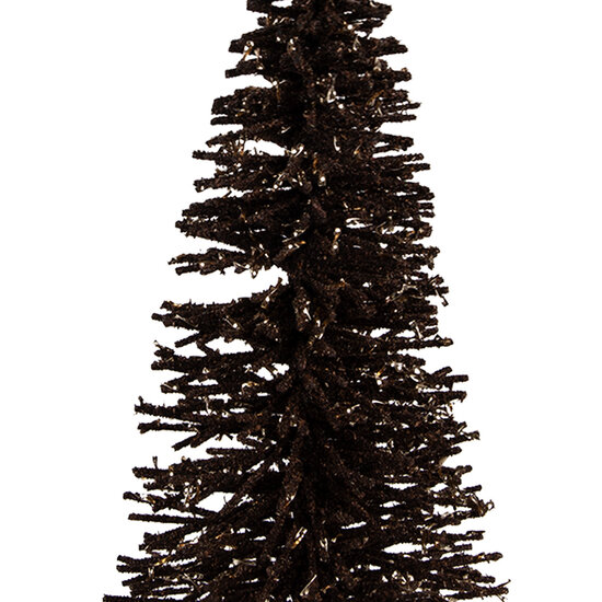 Clayre &amp; Eef   | Decoratie Kerstboom Bruin Goudkleurig &oslash; 17x30 cm | 66319CH