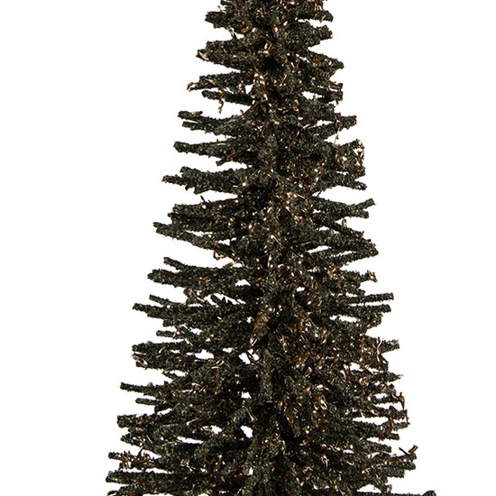 Clayre &amp; Eef   | Decoratie Kerstboom Groen Goudkleurig &oslash; 17x30 cm | 66319GR