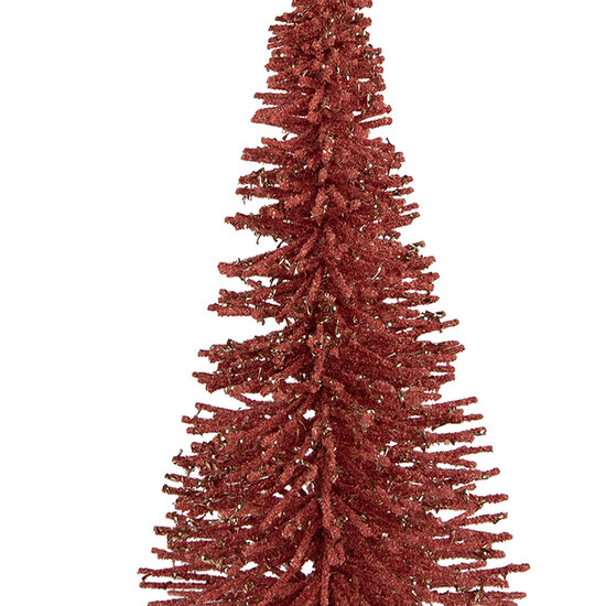 Clayre &amp; Eef   | Decoratie Kerstboom Roze Goudkleurig &oslash; 17x30 cm | 66319P