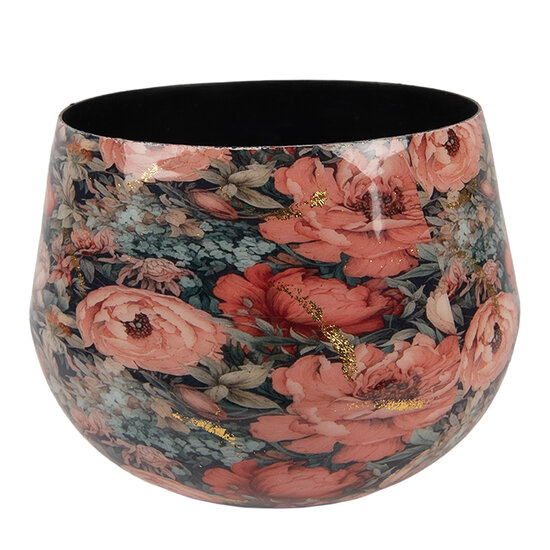 Clayre & Eef | Decoratie Bloempot Roze Groen ø 13x10 cm | 66394