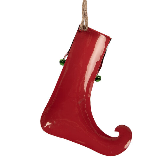 Clayre &amp; Eef   | Decoratie Kerstsok Rood Wit 21x4x26 cm | 6Y5927