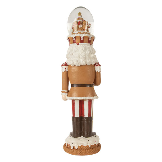 Clayre &amp; Eef   | Kerstdecoratie Notenkraker met LED Bruin Rood 14x13x48 cm / 3xAA | 6PR5876