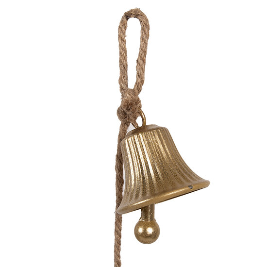 Clayre &amp; Eef   | Decoratie Hanger Bellen Goudkleurig 9x9x140 cm | 6Y5911