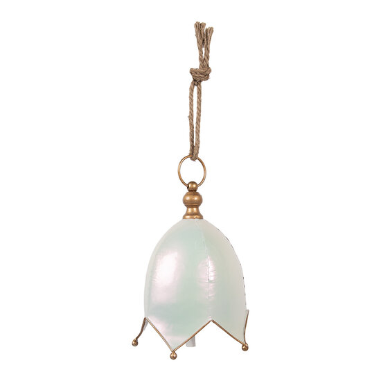 Clayre &amp; Eef   | Bel Decoratief Wit Goudkleurig &oslash; 19x26 cm | 6Y5924L